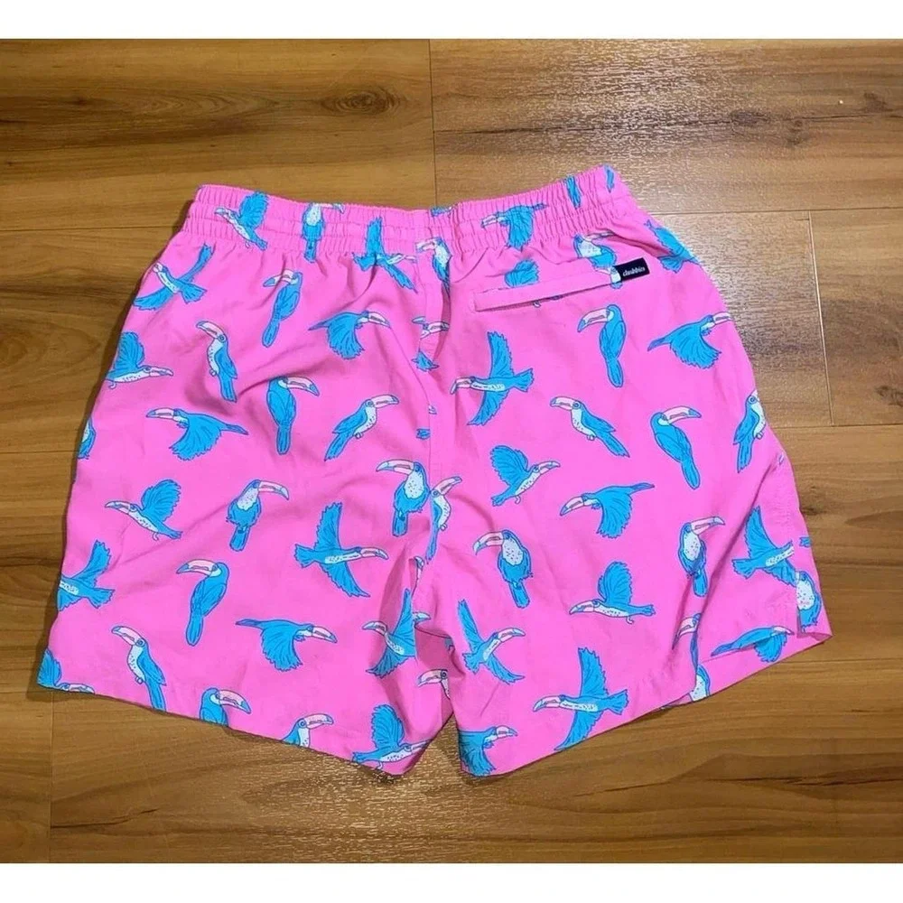 Mens Chubbies Toucan Bird Swim Beach Drawstring Shorts